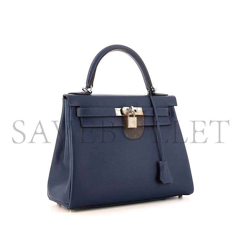 HERMÈS MASTER KELLY 28 VORMANDUM NAVY SILVER (28*22*10cm)